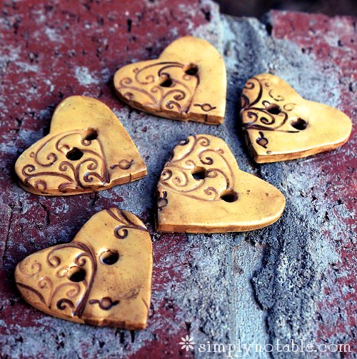 Tutorial Antiqued Buttons Polymer Clay