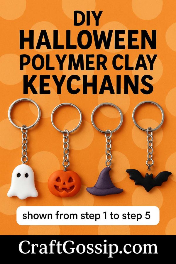 DIY Halloween Polymer Clay Keychains