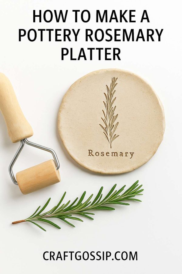 DIY Pottery Rosemary Platter