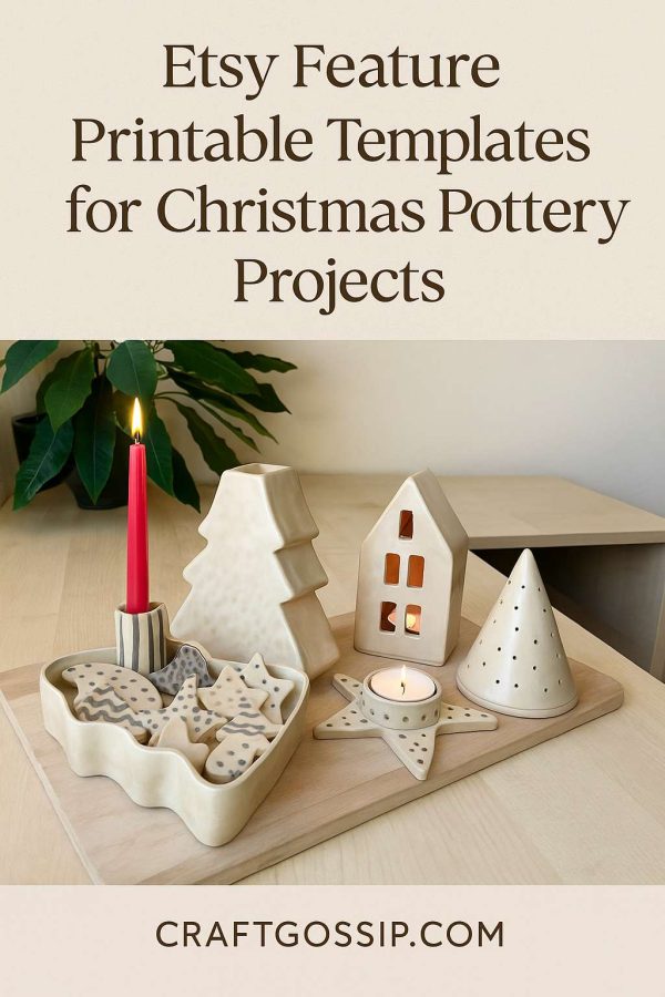 Etsy Feature – Printable Templates for Christmas Pottery Projects