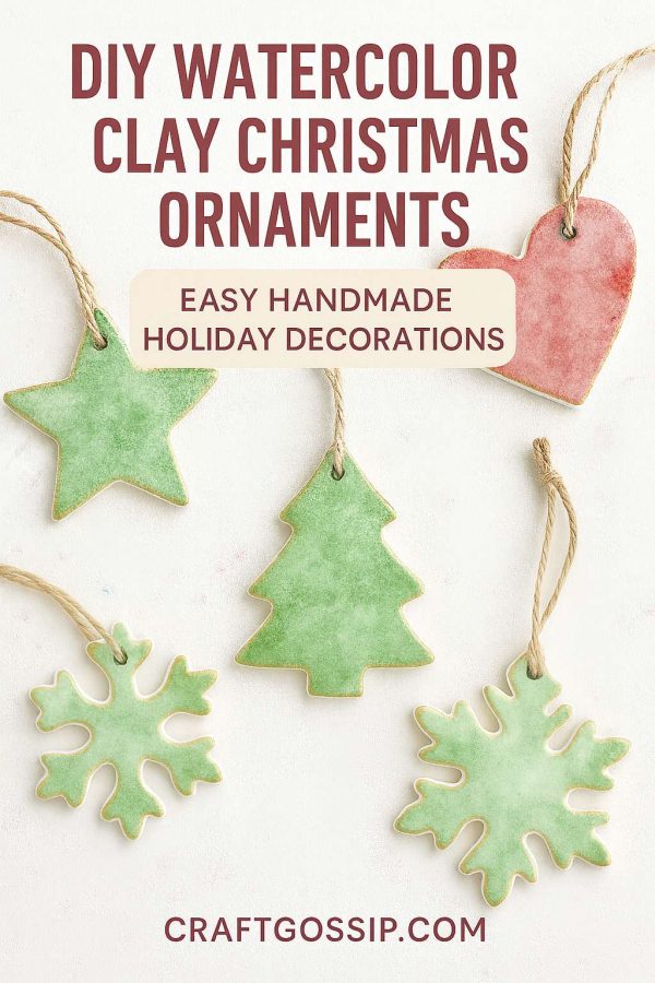 DIY Watercolor Air Dry Clay Christmas Ornaments: Easy Handmade Holiday Decorations