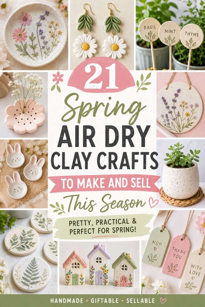 21 Spring Air Dry Clay Crafts To Make And Sell This Season